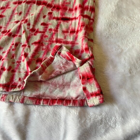 Majestic Filatures Women Cotton Tie-Dye Red 3/4 Sleeve Boatneck Tee Shirt Size 3 - Picture 8 of 8
